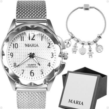 Imagem de Relogio Feminino Prata Inox Aco strass original edição limitada qualid