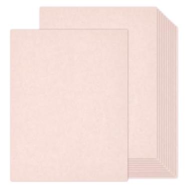 Imagem de 100 folhas de papel pergaminho rosa, capa Goefun de 29,5 kg (180 gsm) papel de pergaminho rosa claro 8,5 x 11, cartolina de certificado para dia dos namorados, convites de casamento, cartões faça você