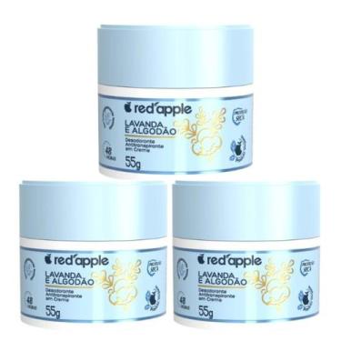 Imagem de Kit 3 Desodorante Em Creme Lavanda e Algodão 55G - Red Apple