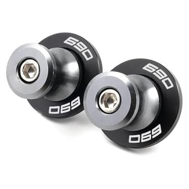 Imagem de BYYINGSUS Acessórios de modificação para motocicleta 10 mm CNC bobinas de braço oscilante parafusos de suporte deslizantes compatíveis com 690 SMC Du-ke 690SMC SMC R 690Du-ke (cinza)