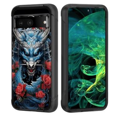 Imagem de wiaekosef Capa para Pixel 8a, capa protetora resistente à prova de choque para Google Pixel 8a 6,1 polegadas 2024, rosa dragão