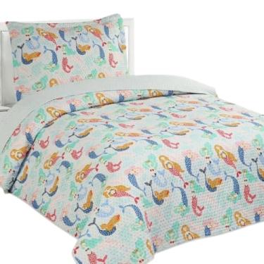 Imagem de Kit Colcha Solteiro Infantil Habitat 2 Peças 1,60m x 2,40m - Estampados (Sereia)