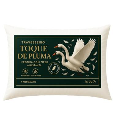 Imagem de Travesseiro Toque de Pluma, Macio e Aconchegante, Antialérgico, Capa com Zíper, Altura Ajustável, Toque de Pluma de Ganso, Modelo Americano