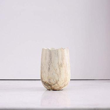 Imagem de 5sssallefaa Linhas de moda piso de mármore sala de estar vaso de cerâmica vaso de flores inserir flores secas ornamentos de mesa para sala de estar (tamanho: G) ()