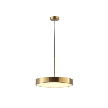 Imagem de KSSTEVNBD Lustre moderno minimalista disco pendente luz redonda ultra fino lustre de LED luminária suspensa moderna com abajur acrílico para escritório, sala de jantar, sala de reunião, cozinha ilha