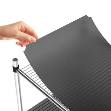 Imagem de 5 peças de forros de prateleira de arame, tapetes de plástico de 35,5 x 76,2 cm para prateleiras de arame (enrolado, cinza)