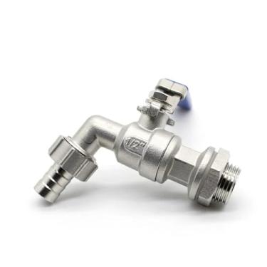 Imagem de Aço inoxidável 304 1/5.1 cm 3/10.2 cm 2.5 cm torneira única núcleo frio engrossado torneira externa anticongelante jardim grande torneira de fluxo WWECCQIJ(DN25)