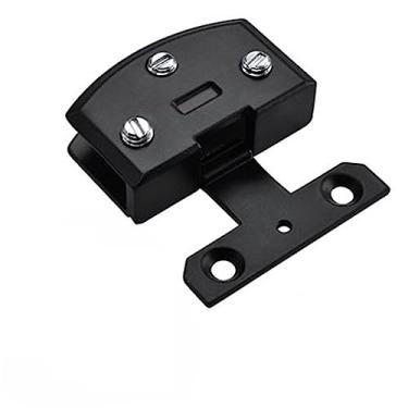 Imagem de 1 dobradiça de porta de vidro dobradiça de porta de armário de vinho sem perfuração braçadeira sem moldura montada lateral acessórios de hardware de móveis (preto)