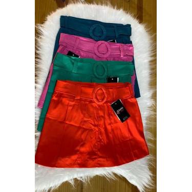Imagem de Short-saia feminino bengaline - Fada, Rosa