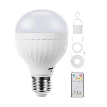 Imagem de Lâmpada Bulbo De Emergência 20W Led Bivolt Recarregável E27 Iluminação Inteligente Falta de Energia(Controle Remoto Recarregável)