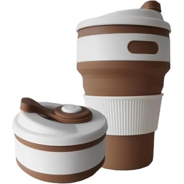 Imagem de Copo de Silicone Retrátil 350ml – Dobrável, Reutilizável e Resistente, Ideal para Café, Chá, Água e Viagens, com Tampa Antivazamento e Alça Térmica