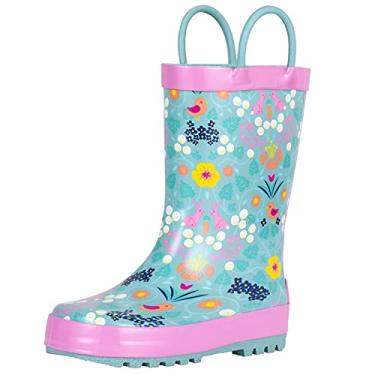 Imagem de Botas de chuva infantis, para crianças pequenas e grandes, botas de borracha impermeáveis para meninas e meninos com estampa animal da Landchief, Multi, 13 Little Kid
