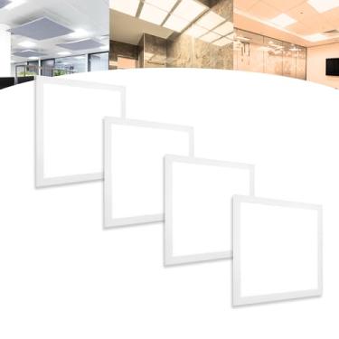Imagem de Kit 4 Luminária Plafon Painel Led 40w Embutir 40x40 Luz Forte (Branco Quente)