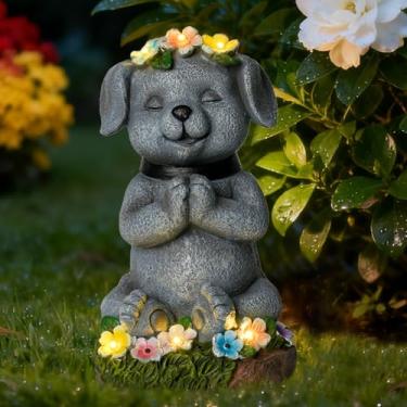 Imagem de Pohabery Estatuetas de cachorro solares para decoração de jardim