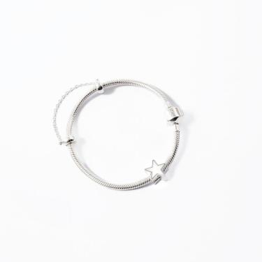 Imagem de Berloque Botafogo Estrela em Prata 925 Esmaltado + Pulseira Tamanho:20 cm-Unissex