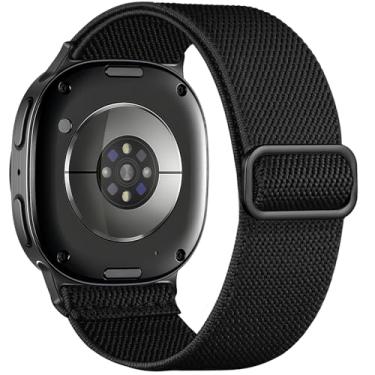 Imagem de DaQin Pulseiras elásticas para Galaxy Watch 8 de 40 mm e 44 mm/Galaxy Watch 8 Classic de 46 mm e feminino, tecido macio com um clique, sem lacunas, pulseira esportiva de nylon compatível com Samsung