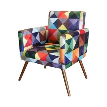 Imagem de Poltrona Decorativa Nina Sala Escritório Triangulo Colorido