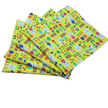 Imagem de Kit 4 Guardanapos Tecido Algodão Coelho Da Páscoa Alegria