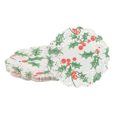 Imagem de HARFINGTON 50 peças de guardanapos de papel redondos de 3,5 polegadas de renda, jogo americano a granel para bolos, sobremesa, artesanato, festa, casamento, aniversário, decoração de mesa, colorido