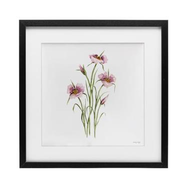 Imagem de Stupell Industries Impressão emoldurada preta botânica fúcsia mariposa sob vidro, design de Cindy Jacobs, 33 x 33