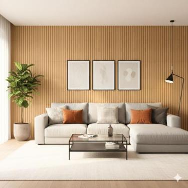 Imagem de Papel de Parede 10m PREMIUM Madeira Texturado Bege/Marrom Autocolante 