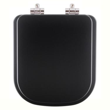 Imagem de Assento Sanitário Poliester Soft Close Debba Matte Black Para Vaso Roca