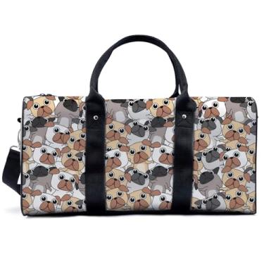 Imagem de Bolsa de viagem para mulheres e homens, bolsa de viagem com alça de ombro ajustável, bolsa de viagem para academia de viagem, Cão