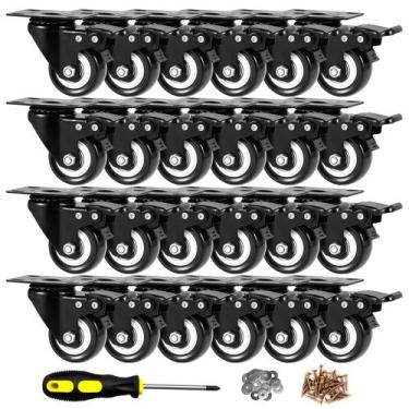 Imagem de Conjunto de rodízios CLOATFET Heavy Duty de 2 polegadas com freio, 24 