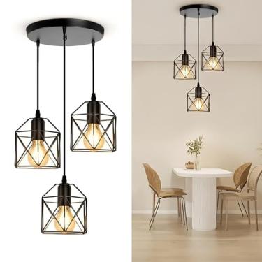 Imagem de EKROTOK Luminária Pendente de LED, Lustre de LED Pendente, Luminária de Teto para Sala de Jantar, Quarto, Cozinha, Café (85-265V) (E27 Lâmpadas Não Incluídas)