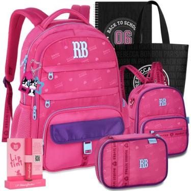 Imagem de Kit Mochila RB Rebecca Bonbon Escolar Estojo Lancheira Meninas Lançame
