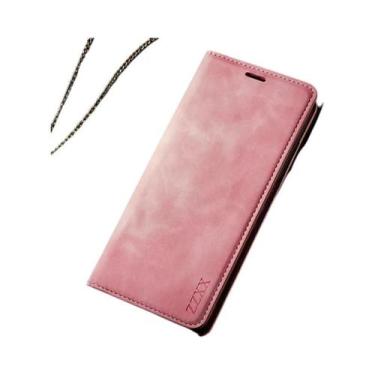 Imagem de Capa De Couro Com Slot Para Cartões E Fecho Magnético Para Samsung Gal