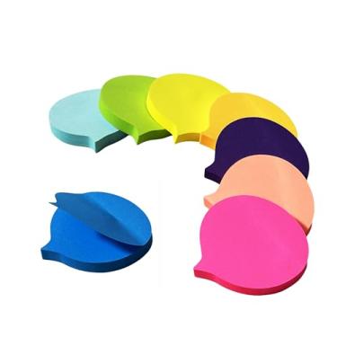 Imagem de Notas adesivas coloridas com bolha, pacote com 8 (100 folhas/bloco), 7,5 x 7,6 cm, reutilizável e forte aderência, blocos autoadesivos de cores brilhantes (bolha)