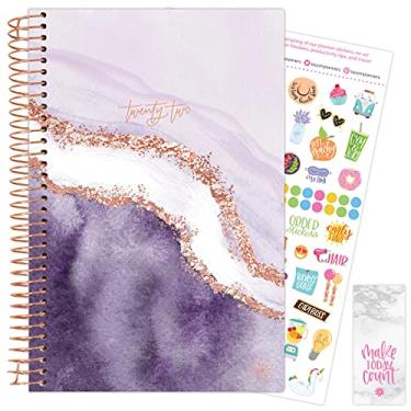 Imagem de bloom daily planners Agenda de calendário de 2022 (janeiro de 2022 a dezembro de 2022) - 14 cm x 21 cm - Agenda semanal/mensal com adesivos e marcador de página - Lavender Daydream
