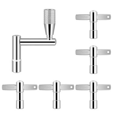 Imagem de EASTROCK Drum Keys Pacote com 5 teclas de velocidade de movimento contínuo, chave universal para afinação de bateria ferramenta de hardware de percussão