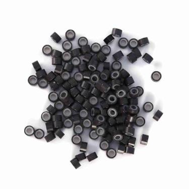 Imagem de Generic Anéis de Extensão de Cabelo de Silicone 5 Cores 1000 PCS / Garrafa 5 MM Loops Beads Ferramentas para Cabelo Humano, Seguro e Confortável, Prático para Uso Profissional Em Salão de Beleza (Castanho Escuro)