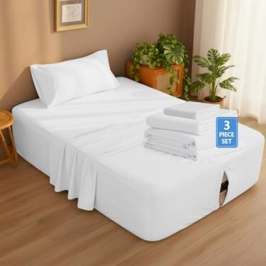 Imagem de Peryiter Jogo de lençol Queen com 3 peças de colchão de ar para cama de 40 a 58 cm, lençol com elástico profundo com abertura inflável, macio, respirável, resistente para hóspedes, acampamento