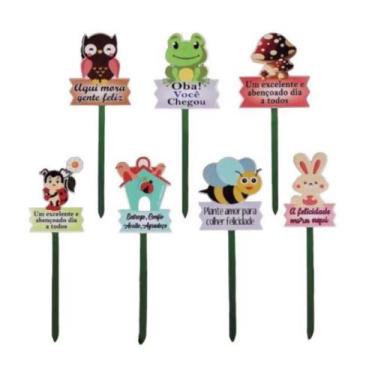 Imagem de Plaquinhas Decorativas para Jardim  Kit com 10 Unidades com Frases - C