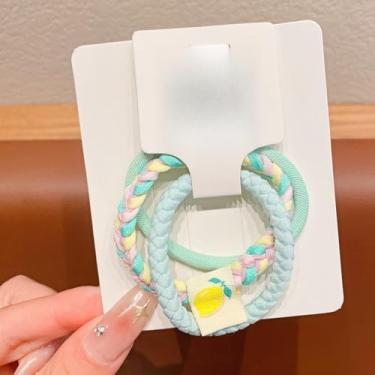 Imagem de Pacote com 3 laços de cabelo, faixas elásticas grossas para estilos de rabo de cavalo em cores sortidas (verde)
