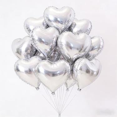 Imagem de 10 balões de alumínio em forma de coração para hélio, balões de decoração para casamento, dia dos namorados, decorações de propostas, suprimentos de festa