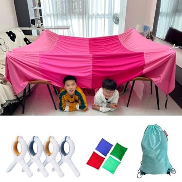 Imagem de Magic Fort Building Kit for Kids - Large Lightweight Blanket Fort Making Kit Clips with CPC Certification - Portable Playhouse Play Tent Fort - Indoor/Outdoor Girls/Boys Toys Ages 4-5 6 7 8-12