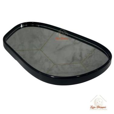 Imagem de Bandeja Espelho Decorativa Moderna Pode Pendurar na Parede Dourada Pre