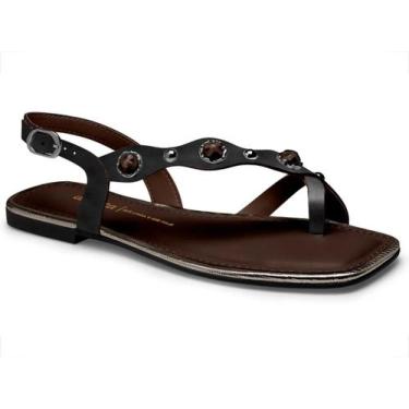 Imagem de Sandália Dakota Feminina Rasteira Pedrarias Conforto Y9381, 35, Preto