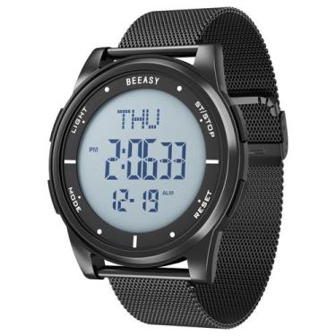 Imagem de Relógio Beeasy Digital Mesh em aço inoxidável 50m à prova d'água