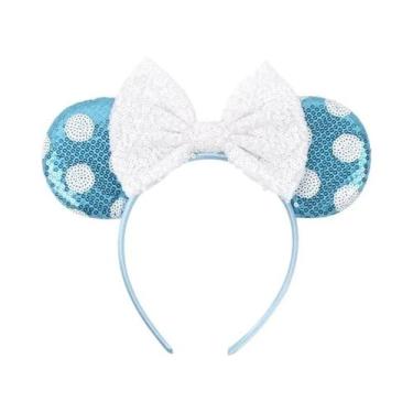 Imagem de Tiara De Natal Da Disney Para Meninas Com Orelhas De Rato, Laço De Lan