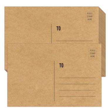 Imagem de KTFNOMES Cartões postais em branco para correspondência, 100 kraft 4x6, conjunto de cartões postais passáveis Faça seus próprios cartões postais imprimíveis 300gsm/14pt cartolina de papel cartão