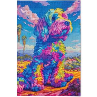 Imagem de Quebra-cabeças coloridos vibrantes personalizados de 1000 peças para adultos, quebra-cabeça, jogos, presentes masculinos, cenário exclusivo, arte animal, 75 x 50 cm