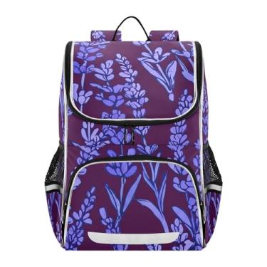 Imagem de Joisal Kids Girls' Backpack Children Large Back to School Bags Cute Modern Book Bag Elementary Backpacks for Boys Lavender Vines Purple Leaves