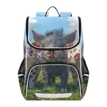 Imagem de Cool Piglet Family Grass Kids Backpacks for Girls Students Large Back to School Bag Custom Book Bag for Elementary Funny Backpacks Boys, 18L