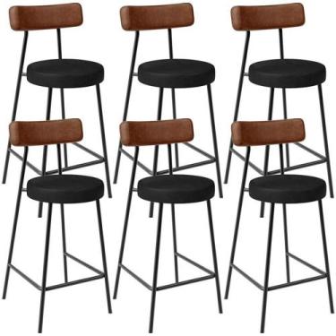 Imagem de Kit 06 Banquetas Baixa Cozinha Sala Jantar Bancada Milão L02 material 