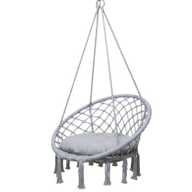 Imagem de Rede Cadeira Balanço Suspensa Algodao Teto Casa Varanda Quintal Jardim Deck Area Lazer Confortavel Resistente